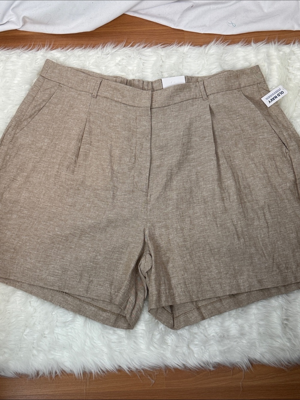 Women's Old Navy Plus Size Linen Blend Tan Shorts 3X NWT